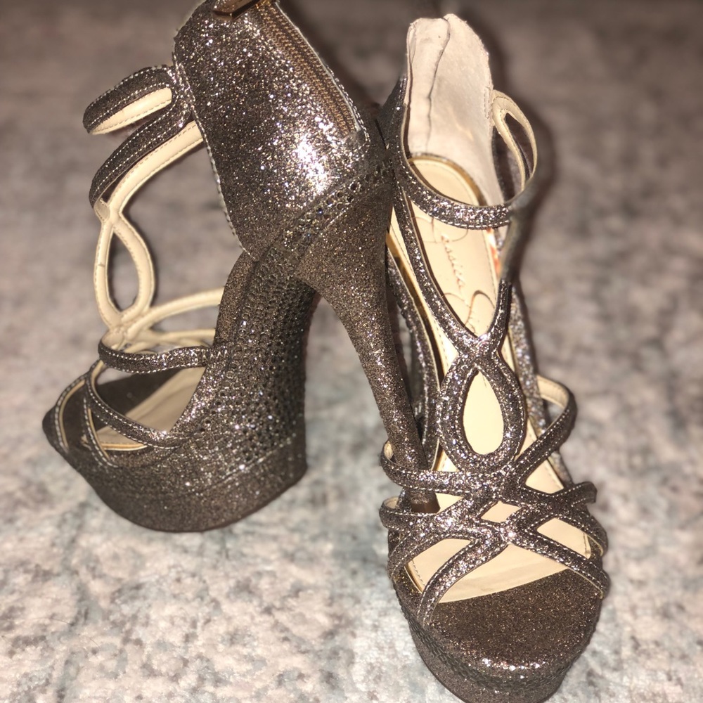 Jessica Simpson Rhinestone platform heels
